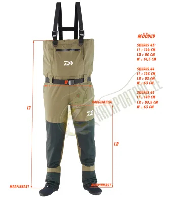 Daiwa D-Vec hingavad kahlamispüksid