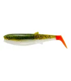 Savage Gear Cannibal Shad | Olive Hot Orange